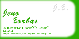 jeno borbas business card